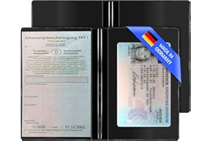 Creative Fox 2er Set Fahrzeugschein Hülle mit praktischen 2 Fächern | robuste Fahrzeugschein Mappe, praktische Zulassungsschein Hülle mit Platz für den Führerschein | Made in Germany