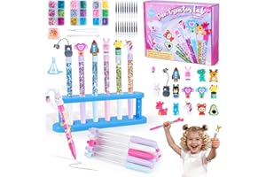 FGZU Laboratorio delle Penne 55+ Pezzi, Fabbrica delle Penne per Crea 15 Penne, Lavoretti Creativi per Bambini, idee Regalo per Bambina 6 7 8 9 10 Anni