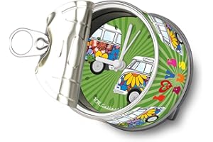 BRISA VW Collection Volkswagen Table Clock, Magnet Clock, MyClock also customizable, Photo Gift in T1 Bus, Beetle, GTI Design (Love Bus/Green)