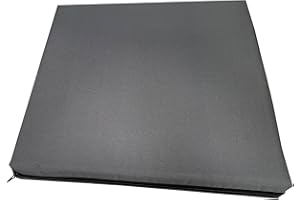 GRIZZLY FOAM 4cm Thick Waterproof Seat Pad Chair Cushion Kitchen Dining Living Room Patio Garden Rattan Furniture Foam Filled Strong Fabric Removable Zip Cover (Grey, 50 x 50cm / 20" x 20")