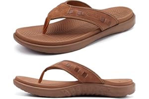 KuaiLu Men's Flip Flops Sport Thong Sandals with Comfort Plantar Fasciitis Arch Support Beach Pool Slides for Men Soft Yoga Mat Cushion Size 6.5~12