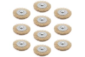 Utoolmart - Spazzola circolare per ruote, 100 mm × 6 pezzi, diametro 0,3 mm, setole in filo di acciaio, setole sottili, perfette per rimuovere la ruggine e lucidare i metalli, 10 pezzi