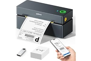 ‎POLONO POLONO DHL Etikettendrucker Bluetooth, 4x6 Thermodrucker Versandetiketten Drucker, Ettikettendrucķer Label Printer Kompatibel mit Amazon, Ebay, Shopify, Etsy, USPS, iOS, Android, Windows, Mac (Grau)