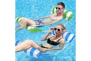 TYMYP Pool Floats Hammock, 4-in-1 Multi-Purpose Inflatable Hammock(Saddle, Chair, Hammock, Drifter) with a Manual Air Pump Pool Inflatable Water Lounge Party Toys for Adults Kids