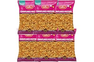 SARAS FLAVOURS OF ASIA Haldiram's Cornflake Mixture 200g (Pack of 6) Crispy & Spicy Indian Snack | Namkeen with Cornflakes, Peanuts & Spices
