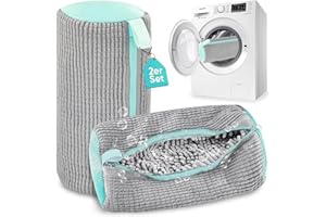 NHCUIJUN Schuhwaschbeutel Waschmaschine 2Pcs, Wiederverwendbarer Waschbeutel, 360° Reinigungsflusen für alle Schuharten und -größen, 39 * 19cm Neu AufgerüStet Sneaker Waschbeutel (Grau)