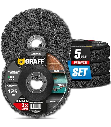 6 Disques Nettoyage Meuleuse CSD 125mm - Pour Enlèvement Rouille, Peinture - Compatible Meuleuse D'Angle