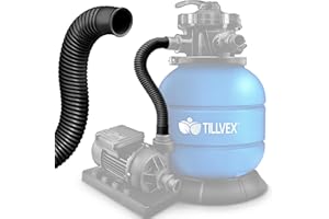 tillvex Druckschlauch für Sandfilteranlagen 78cm / 38mm | Saug-Druckschlauch Pool Pumpe | Poolschlauch Anschlussschlauch Filteranlage 1 1/2 Zoll | Pool Pumpenschlauch (Schwarz)
