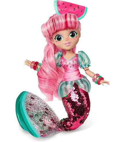 Fidgie Friends Unicorn Sprinkles Doll – Stretchy Noodle Hair, Slow Foam Donut Skirt, 10.5 Inch Sensory Fashion Toy