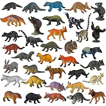 Set Di 6 Figure Di Animali Del Bosco In Plastica - Famiglia Di Renne, Cervi, Volpe, Coniglio E Scoiattolo - Giocattoli Educativi E Topper Per Cupcake Per Compleanni E Natale