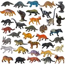 Set Di 6 Figure Di Animali Del Bosco In Plastica - Famiglia Di Renne, Cervi, Volpe, Coniglio E Scoiattolo - Giocattoli Educativi E Topper Per Cupcake Per Compleanni E Natale