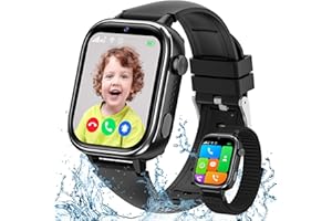 AKUMAKA Reloj Inteligente Niño 4G, Reloj GPS Niños Localizador y Llamadas con Boton SOS, Chat, Videollamada, IP68 Impermeable, Modo Clase, Álbum de Fotos, Podómetro, Smartwatch Niños Despertador Negro