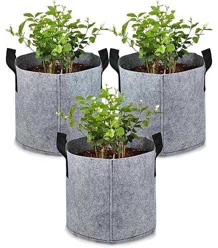 5 Stück Pflanztaschen 5 Gallonen Mit Griffen - Atmungsaktive Grow Bags Aus Filz