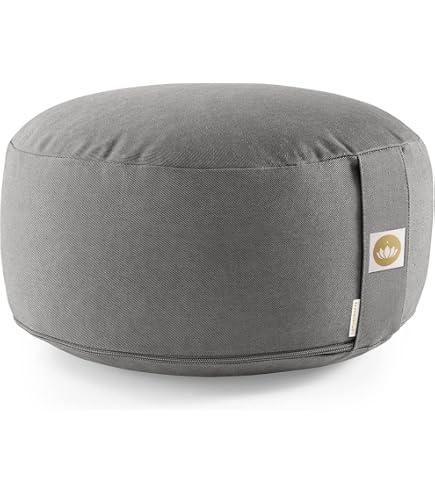 Lotuscrafts Cuscino da Meditazione, Altezza Seduta 10 cm, Modello Lotus Rotondo, Cuscino da Yoga, Cuscino Yoga, Fodera in Cotone Lavabile, Imbottitura in Farro, Certificato GOTS