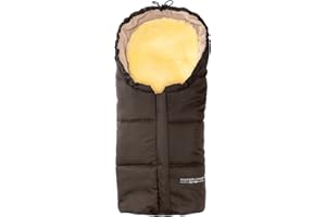 Hofbrucker Lammfell-Fußsäckchen Leni für Babyschale & Kinderwagenschale | Lammfell herausnehmbar | Winterfusssack wasserabweisend & Mumienform | Lammfellfußsack Made in Germany