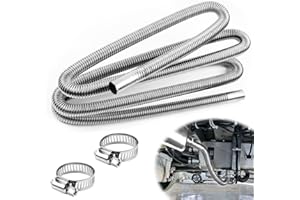 ‎TIVUNORON TIVUNORON 100 CM Abgasschlauch für Stromerzeuger, Auto Heizung Edelstahl Abgasrohr, mit Zwei Edelstahlklammern, Langlebiger Metallschlauch für Autos, Wohnmobile und Stromerzeuger (2,5 cm)