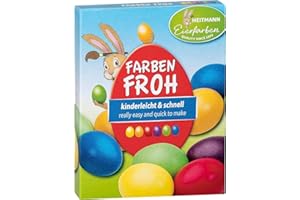 Heitmann Eierfarben - Couleurs Froh – 6 couleurs d'œufs liquides 1017049 Jaune/Orange/Rouge/Vert/Bleu/Prune 30 ml