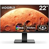 KOORUI 22 Inch Computer Gaming Monitor, FHD 1080P Desktop Display with 2 Speakers, 100HZ Ultra Thin Bezel/Eye Care/Ergonomic 