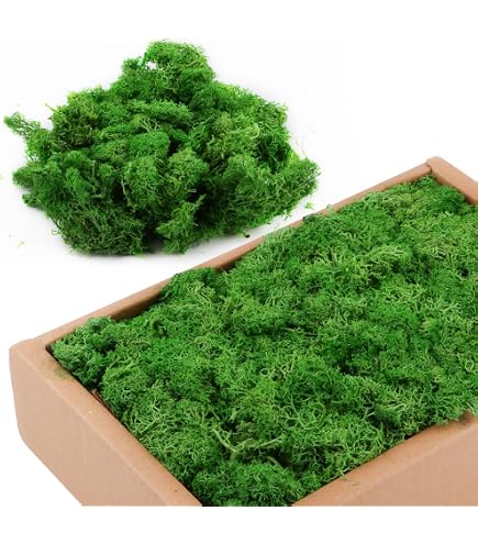 200g Muschio Artificiale Per Decorazione – Verde Scuro E Chiaro, In Nylon, Per Vasi, Centrotavola E Artigianato - 2