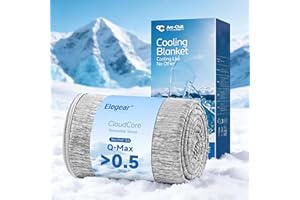 Elegear Cooling Blanket for Night Sweats, Q-Max 0.5 Arc-Chill 3.0 Cool Fiber Summer Throw for Bed Sofa Chair Travel Adult Kid