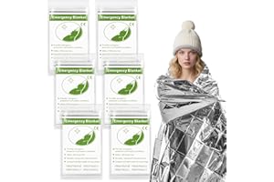 MOXYOY Emergency Blankets, Survival Foil Thermal Blanket 210×130 cm, Foil Mylar Thermal Blankets for Outdoors, Camping, Hiking (Silver Pack of 6)