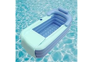 FUTCHOY Baignoire gonflable - Baignoire de spa - Portable - Pliable - Pour la maison, le spa, la douche, la piscine - Bleu ciel (bleu clair)