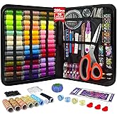 Sewing Kit for Adults, 50 Colors Thread Kit, 295 Pieces Professional Sewing Accessories, Includes Thread, Ergonomic Scissors,
