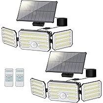 Faretto Solare Esterno LED Con Sensore Movimento E Allarme | Luce Da Giardino 600 Lumen Impermeabile IP67 - Foto 3