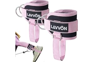 LAVVON Cavigliere Cavi Palestra -Cavigliere Pulegge Gym, Accessori Palestra, Cavigliera Adatto per di Allenamento da Donna e Uomo per Kick Back, Allenamento dei Glutei, Leg Curl - Ankle Straps Gym
