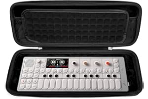 Musiin Custodia per sintetizzatore audio compatibile con Teenage Engineering OP-1 Field/OP-XY, custodia portatile per attrezzatura musicale con tasca superiore in rete e struttura scanalata per un