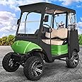 10L0L Deluxe Golf Cart Driving Enclosure 2 Seater for Yamaha G14 G16 G22 G29 Drive2 with Security Side Mirror Openings, 4-Sided HD PVC Windows Waterproof Golf Buggy Cover with Roll-up Windshield