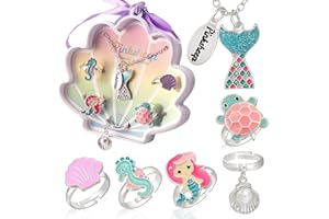 PinkSheep 24 Lovely Jewelry Rings for Little Girls, Adjustable and No Duplication, Girls Pretend Play and Dress Up Rings with Gift Box