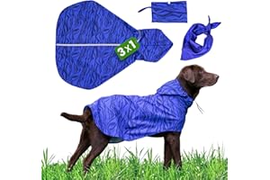 Petmoris Impermeabile Cane, Cappottino Cane Taglia Piccola, Media, Grande con Tessuto Premium Idrorepellente, Stampa Originale ed Elegante, Bande Elastiche Regolabili, Bandana e Borsa Abbinata (S)