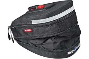 KLICKfix Farradtasche Micro 200 Expandable Schwa Satteltasche, Schwarz, 19 x 12 x 8 cm