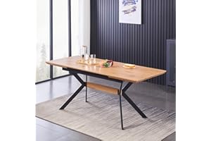 P&N Homewares Blaze LUX Extendable Dining Table – 140-180 cm Marble-Effect Rectangular Top with Modern Cross Metal Legs - Mid Century 6 Seater Dining Table – Self-Assembly