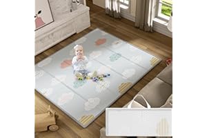 Uanlauo Tappeto Gioco Bambini, Non Tossico Tappeto Gattonamento, Tappeto Gioco Neonato, Tappetone Neonato Pieghevole, Tappeto Bambini Morbido&Spessa