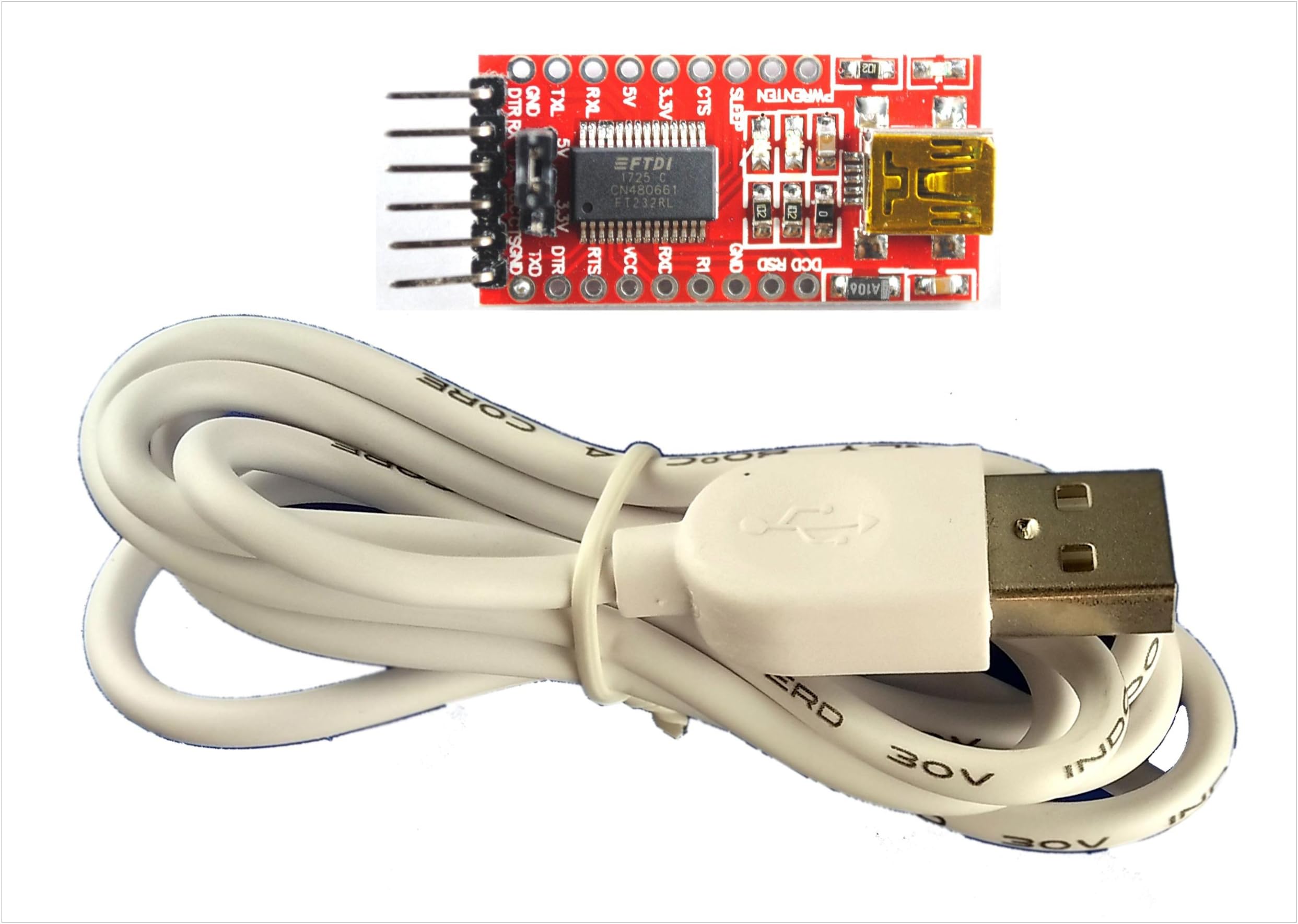 Roinco USB to TTL Virtual Comport Based on FTDI FT232RL with mini USB Cord