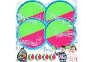 TEBOKHAD Racchette Velcro Giochi da Spiaggia Palla Velcro Giochi Esterno Bambini da Giardino Giochi da Esterno per Bambini 2 3 4 5 6 Anni Ideale per Feste, Giardini e Giochi al Mare