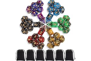 DND Metal Dice, 7 Dice Polyhedral Game Dice With Metal Storage Box, Punches and 2 Pencils for Role Playing Dungeons and Dragons D&D, Pathfinder, Shadowrun And For Teaching Maths