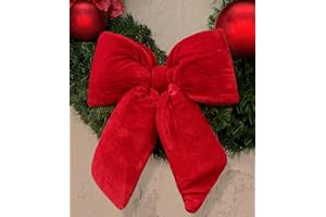 EDG Enzo De Gasperi Weihnachten Schleife, Weihnachtsbaumanhänger, Weihnachtsschmuck, Dekoration Weihnacht, Weihnachtsschleife - Samt Wirkung - 40x48 - Rot