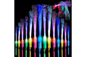 YEAHBOOM 12 Stück Leuchtstab Glasfaser,Leuchtstäbe Partyzubehör,Leuchtstäbe Bunte,LED Leuchtstäbe Glow in The Darkness Stick Partyzubehör,Glasfaser Leuchtstab für Kinder Weihnachten,Party,Konzert,Hochzeit