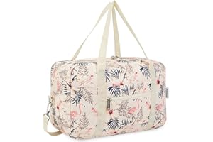 Narwey Sac 40x20x25 Ryanair Cabine Bagage Fourre-Tout de Voyage Pliable Avion Valise de Cabine Sac de Sport Weekend avec Bandoulière (Flamant Beige)