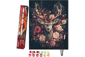 Bougimal Peinture par Numero Adulte Animal, Sans Cadre inclure Pinceaux et Acryliques Peintures - 40x50 cm, Cerf 3