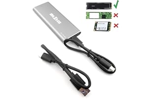 ‎MTXTEC MTXtec USB-C 3.1 Nvme Case externes Aluminium Gehäuse 10 Gbps mit Kühleradapter für PCIe m.2, NVMe Schnittstelle, M2-Festplattenkonverter mit JMS583 Chip Hochleistungs-PCIe SSD-Adapter 1100 MB/s