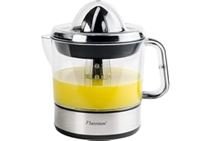 Bestron Spremiagrumi elettrico, Spremi agrumi elettronico con 2 coni di spremitura e coperchio per aromi, motore con due sensi di rotazione (sinistra/destra), capacità: 0,7 litri, 40 watt, argento