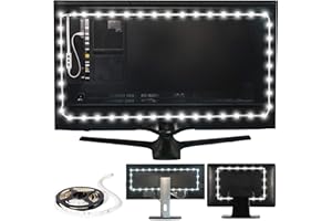 Power Practical USB Bias Lighting, LED TV Backlight Strip, Ambient Home Theater Light, TV Accent Lighting to Reduce Eye Strain, Improve Contrast, White, X-Large (41"-59" TV)