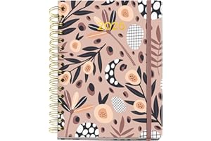 Miquelrius - Agenda 2025, Agenda anual 160x218 mm, Agenda semana vista, Doble espiral, Cubierta cartón plastificado, Papel 100 g/m², 6 idiomas, Stickers, Diseño exclusivo Printed Picnic, Rust