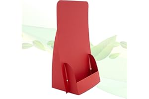 ‎THEFOLDSTANDS thefoldstands 5 faltbare FLYERSTÄNDER "red Design" ökologische Prospektständer für DIN lang Flyer 10,5 x 21 cm vertikal, Prospekthalter aus eco - FSC- Karton, kurz-bis mittelfristigen Einsatz