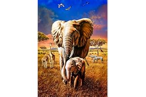 XiangJunly 5D DIY Diamond Art Painting Kits Full Drill for Kids Adults,Rhinestone Embroidery Crystal Cross Stitch Arts and Crafts Canvas Painting by Numbers as Gifts for Home Wall Decor (Animal-7)