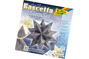folia 212/1515 - Bastelset Bascetta Stern Elegance, Indian Dreams braun, 32 Blatt, 14,5 x 14,5 cm, fertige Größe des Papiersterns ca.20 cm, mit ausführlicher Anleitung, ideal zur zeitlosen Dekoration